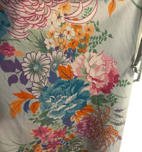 Vintage Kay Windsor Long Sleeve Floral Midi Dress Drape V Neck - Picture 11 of 13